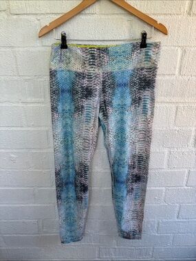 Caelum Multicolor Colored Print Leggings - Blue Pink Gray sz XL